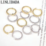 10 Pairs Silver CZ Zirconia Pave Hoop Earrings Jewelry Accessories