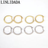 10 Pairs Silver CZ Zirconia Pave Hoop Earrings Jewelry Accessories