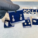 CZ Water Drop Heart Earrings Bridal Jewelry Yiwu