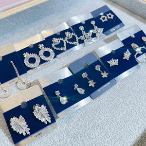 CZ Water Drop Heart Earrings Bridal Jewelry Yiwu