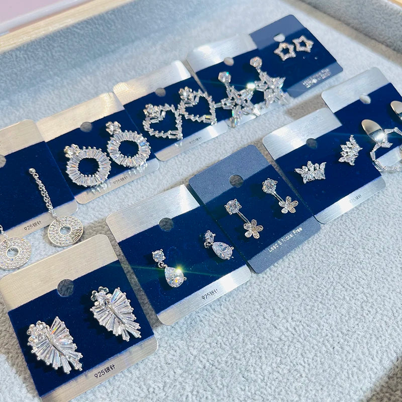 CZ Water Drop Heart Earrings Bridal Jewelry Yiwu