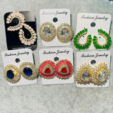 CZ Water Drop Heart Earrings Bridal Jewelry Yiwu