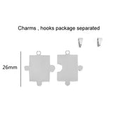10 Pairs Split Heart Stainless Steel Charm Pendant 2 Half Heart Tag Pendants