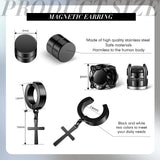 10 Pairs CZ Magnet Stud Earrings Stainless Steel Non Piercing Magnetic Set