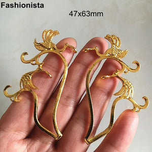 10 Pairs Metal Filigree Lucky Birds Scroll DIY Hair Accessory Materials