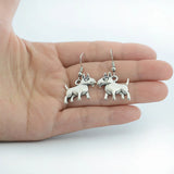 10 Pairs Bull Terrier Dog Dangle Earrings, Retro Cartoon Pet Jewelry for Women