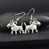 10 Pairs Bull Terrier Dog Dangle Earrings, Retro Cartoon Pet Jewelry for Women