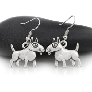 10 Pairs Bull Terrier Dog Dangle Earrings, Retro Cartoon Pet Jewelry for Women