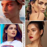 10 Pairs Magnetic Stud Earrings CZ Magnet Steel Hoop Earrings
