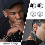 10 Pairs Magnetic Stud Earrings CZ Magnet Steel Hoop Earrings