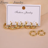 Copper Circle Hoop Earrings Brincos Party Round Loop Earrings