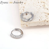 Geometric Statement Hoop Earrings with Clear CZ for Women