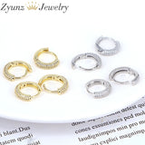 Geometric Statement Hoop Earrings with Clear CZ for Women
