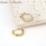 Geometric Statement Hoop Earrings with Clear CZ for Women