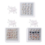 10 Pairs 6MM Pink Freshwater Pearl Stud Earrings Women, Round Shape