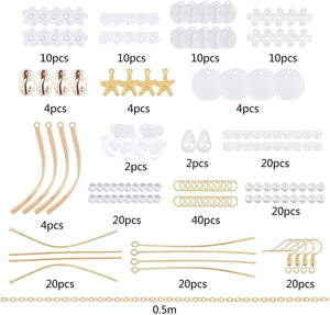 Earring Making Kit: 10 Pairs with Charms, Caps & Starfish
