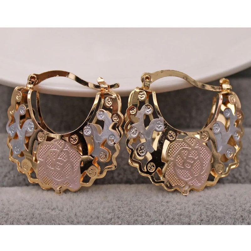 10 Pairs Hollow Out Hoop Earrings Women Jewelry Wedding Party Birthday Gift