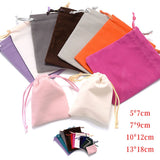 10 Pc Square Velvet Cloth Bag Drawstring Sack Flannels Bag Jewelry