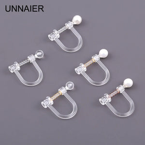10 Pcs Transparent Resin Clip-on Earrings for Women