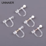 10 Pcs Transparent Resin Clip-on Earrings for Women