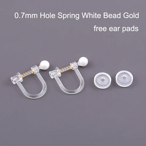 10 Pcs Transparent Resin Clip-on Earrings for Women
