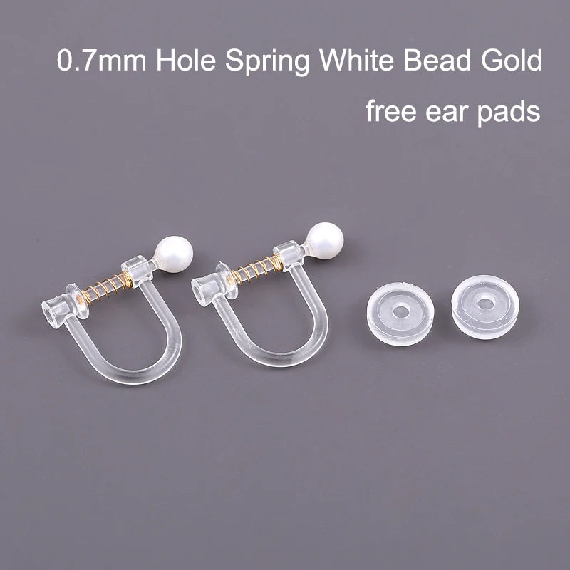 10 Pcs Transparent Resin Clip-on Earrings for Women