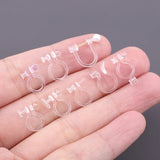 10 Pcs Transparent Resin Clip-on Earrings for Women