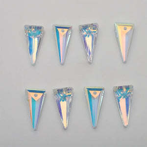 10 Pcs 10X20mm Autria Crystal Glass Long Triangle Pendant Beads