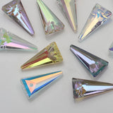 10 Pcs 10X20mm Autria Crystal Glass Long Triangle Pendant Beads