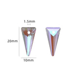 10 Pcs 10X20mm Autria Crystal Glass Long Triangle Pendant Beads