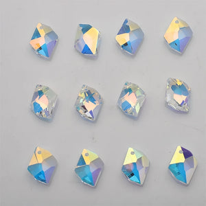 10 Pcs 12X15MM Crystal Beads Jewelry Pendants Glass Charms Rhinestone Gems