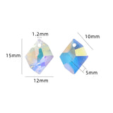 10 Pcs 12X15MM Crystal Beads Jewelry Pendants Glass Charms Rhinestone Gems