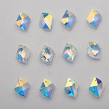 10 Pcs 12X15MM Crystal Beads Jewelry Pendants Glass Charms Rhinestone Gems