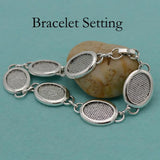10 Pcs Oval Bezel Bracelet Tray, Fits 13x18mm Inserts