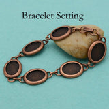 10 Pcs Oval Bezel Bracelet Tray, Fits 13x18mm Inserts