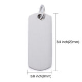 10 Pcs Stainless Steel Rectangle Charms Pendants for DIY Jewelry Making