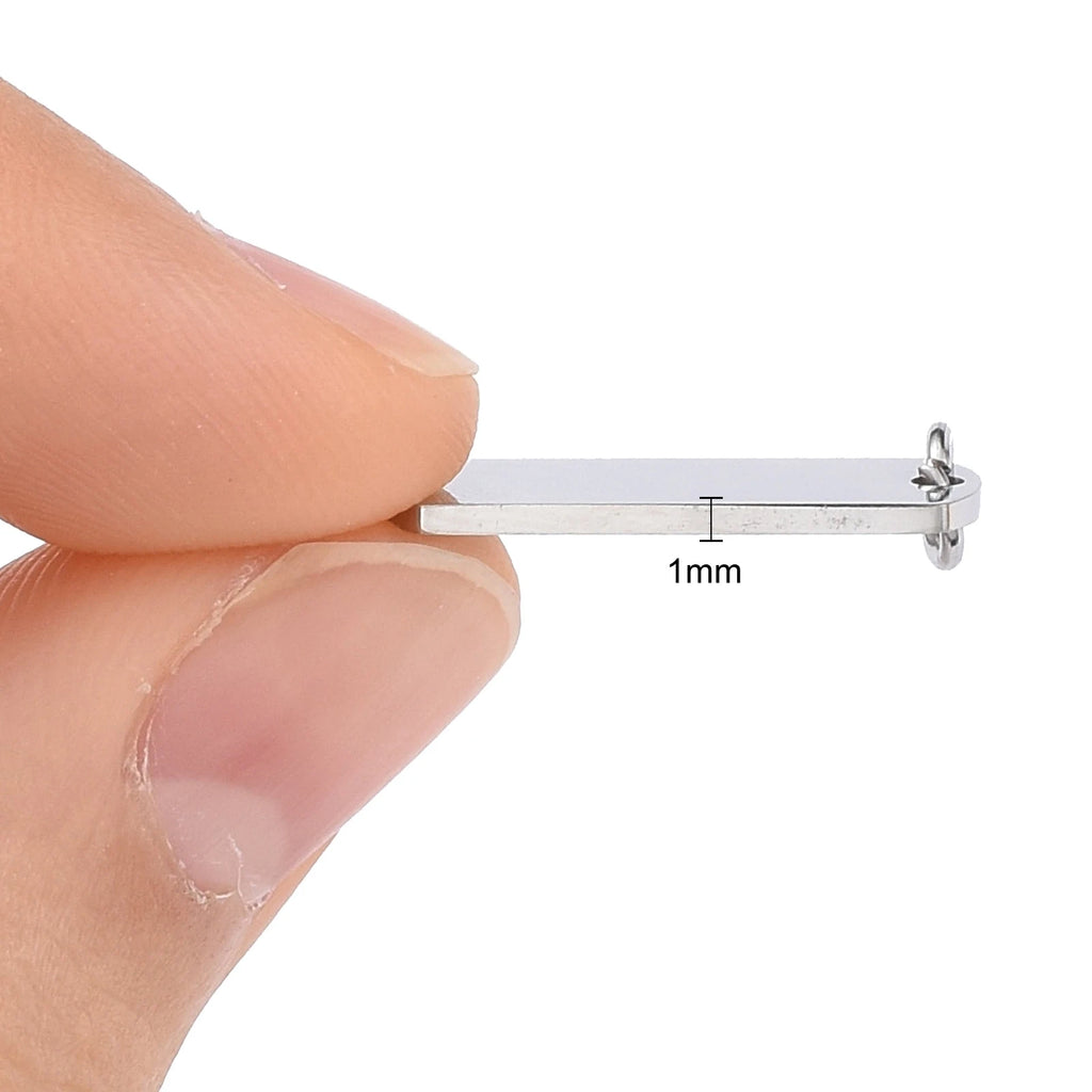 10 Pcs Stainless Steel Rectangle Charms Pendants for DIY Jewelry Making