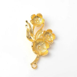 10 Pcs Flower Branch Pendant Charms for DIY Hair Accessories Jewelry Making