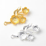 10 Pcs Flower Branch Pendant Charms for DIY Hair Accessories Jewelry Making
