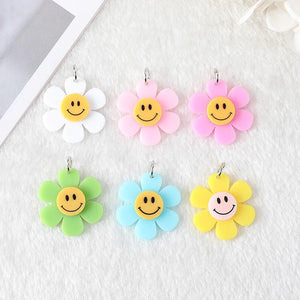 10 Pcs 28MM Acrylic Flowers Charms for Crafts & Jewelry