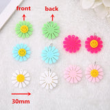 10 Pcs 28MM Acrylic Flowers Charms for Crafts & Jewelry