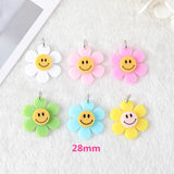 10 Pcs 28MM Acrylic Flowers Charms for Crafts & Jewelry