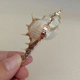 10 Pcs Natural Conch Spiral Shell 31x63mm Plated Pendant DIY