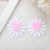10 Pcs Acrylic Flowers Charms 37*39MM Flatback Crafts for Earrings Keychain Diy