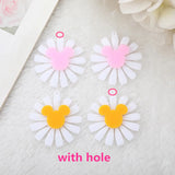 10 Pcs Acrylic Flowers Charms 37*39MM Flatback Crafts for Earrings Keychain Diy
