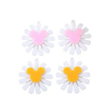 10 Pcs Acrylic Flowers Charms 37*39MM Flatback Crafts for Earrings Keychain Diy