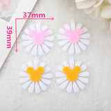10 Pcs Acrylic Flowers Charms 37*39MM Flatback Crafts for Earrings Keychain Diy