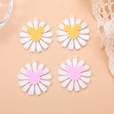 10 Pcs Acrylic Flowers Charms 37*39MM Flatback Crafts for Earrings Keychain Diy