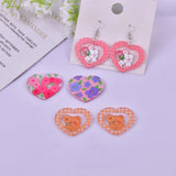 10 Pcs Acrylic Heart Charms for DIY Earring Keychain Necklace Making