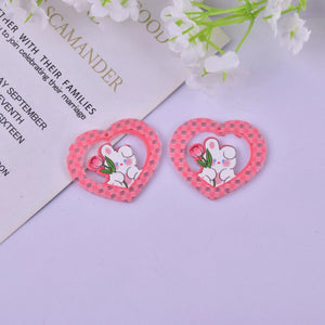 10 Pcs Acrylic Heart Charms for DIY Earring Keychain Necklace Making